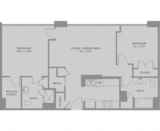 Floorplan for Apartment #01-408, 2 bedroom unit at Halstead Haverhill